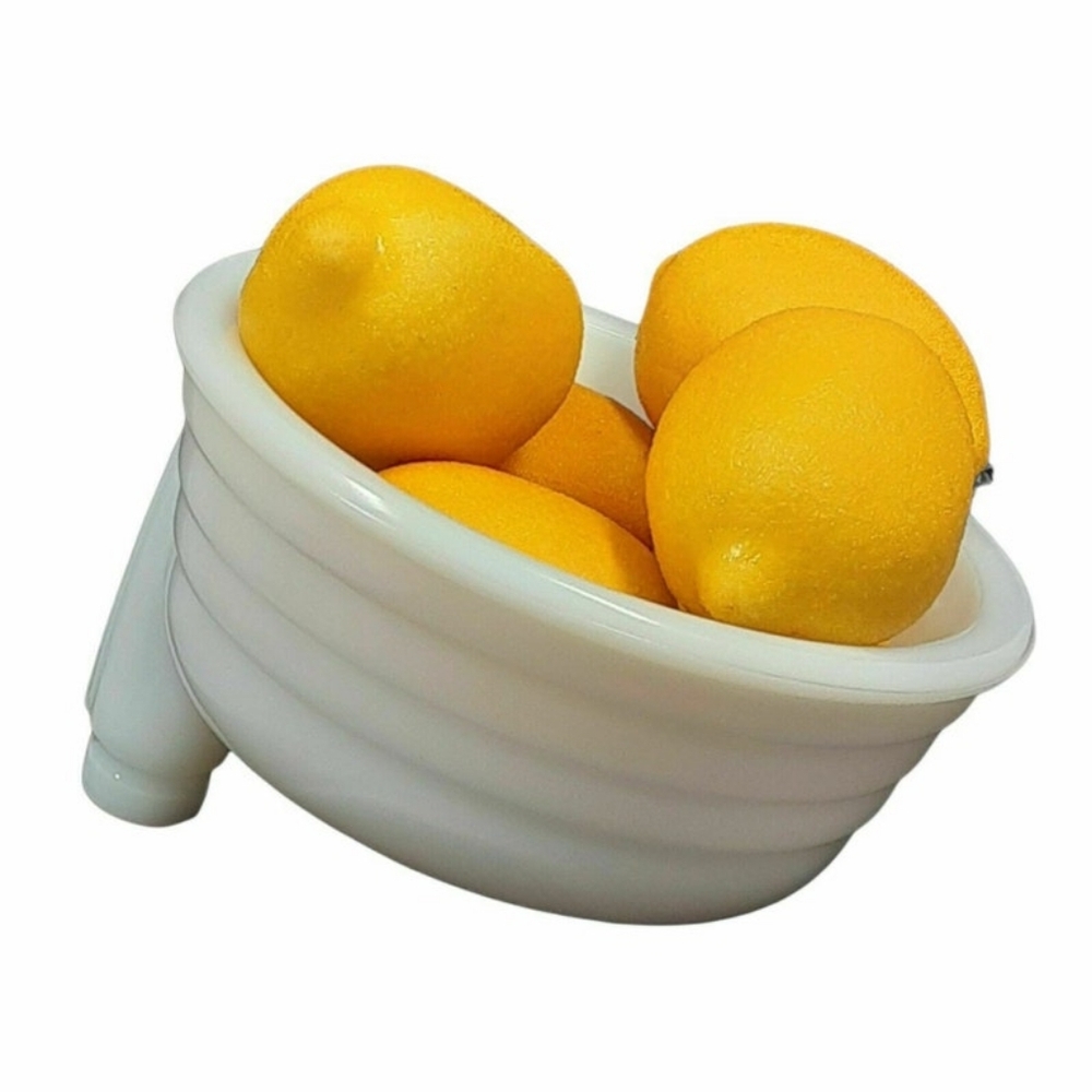 White Milk Glass Bowl Vintage Stand Mixer Extractor Juicer Accessory Fruit Bowl